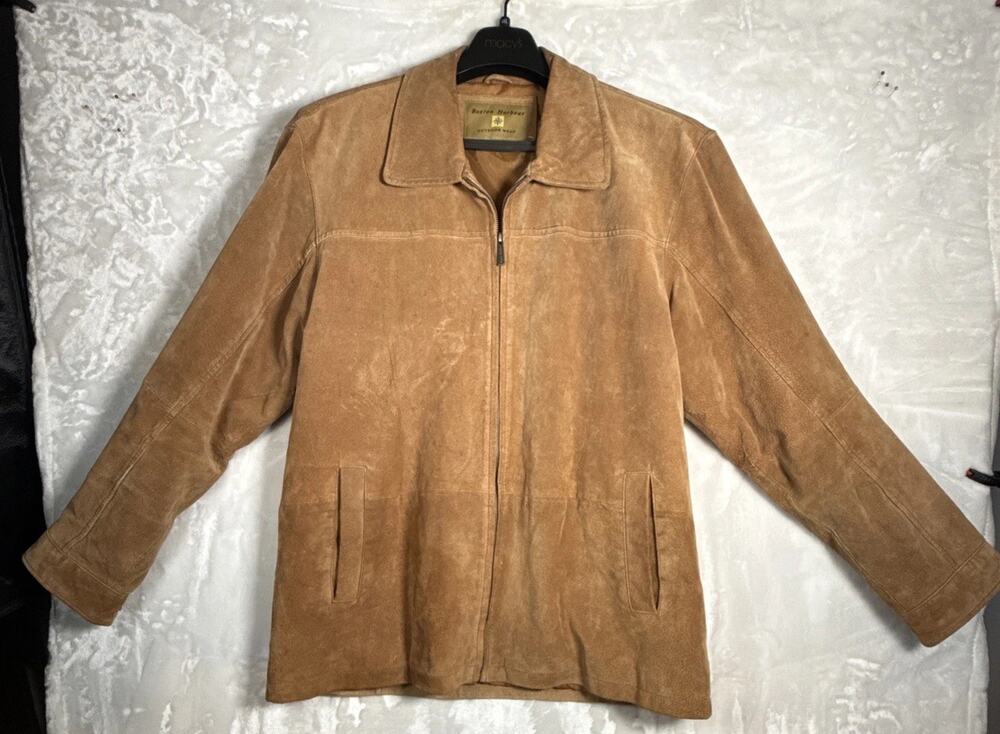 Boston Harbor Suede Leather Jacket large men’s READ